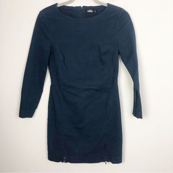 KATE SPADE SATURDAY | Navy Blue Zipper Accent Mini Dress Women’s Size 2 - Picture 1 of 10